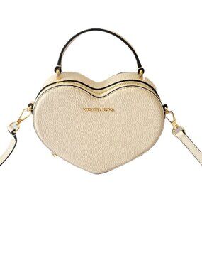 Michael Kors Jet Set Travel Small Heart Crossbody Top Handle Light Cream